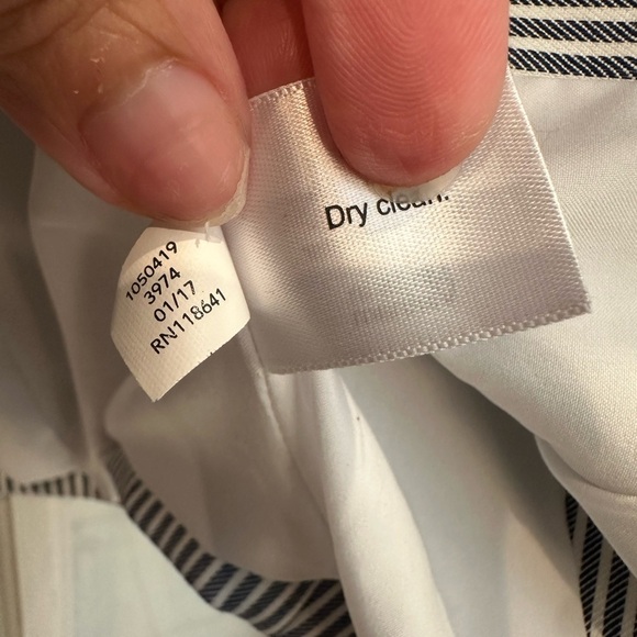 Lane Bryant Denim Blue and White Pinstripe Blazer Jacket Plus Size 16 Career - Picture 10 of 12